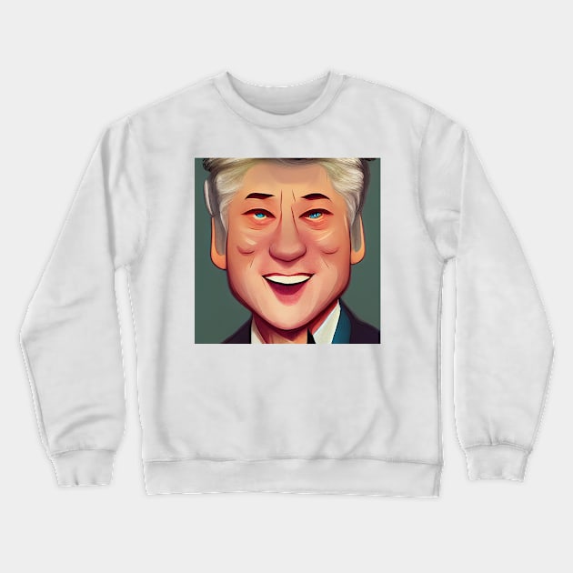 Bill Clinton | Comics Portrait Crewneck Sweatshirt by Classical